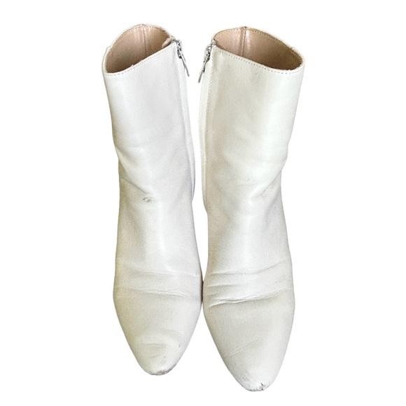 Nine West Ivory Leather Ankle Boots Women’s Size 8 Box Included - Picture 2 of 4